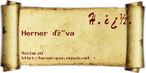 Herner Éva névjegykártya